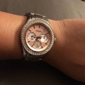 Pink Fossil Boyfriend Watch
